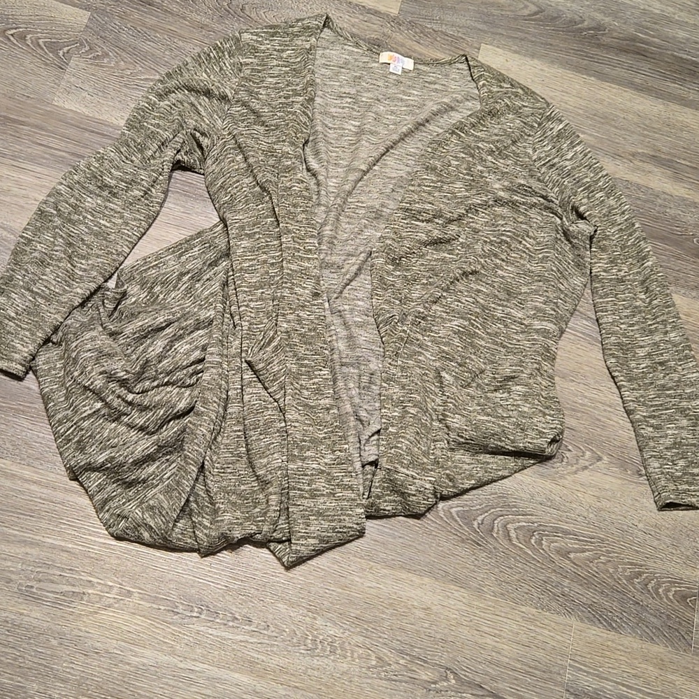 Lularoe Space Dye Green Sarah Duster Cardigan XL